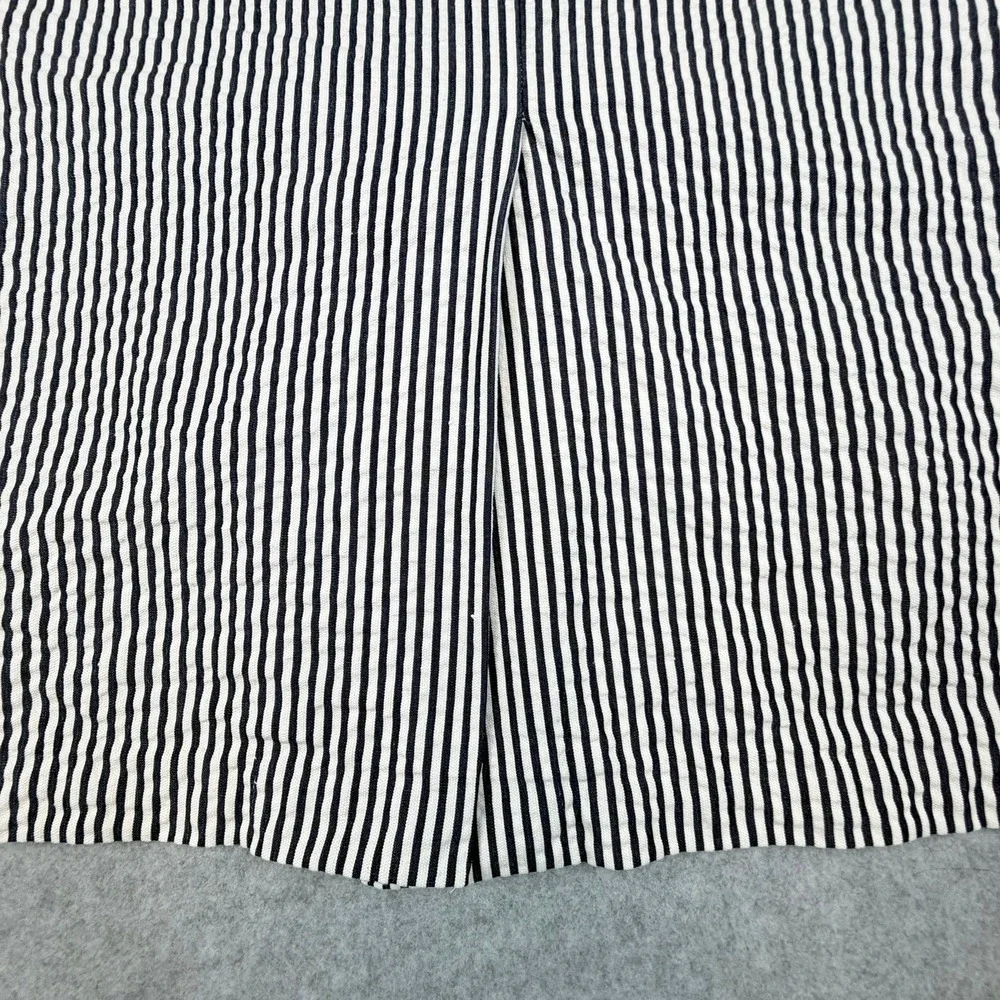 J.Crew Navy White Seersucker Striped Pencil Skirt Size 6